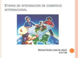 ETAPAS DE INTEGRACIÓN DE COMERCIO
INTERNACIONAL
Barrera Nuñez José de Jesús
6°A T/M
 