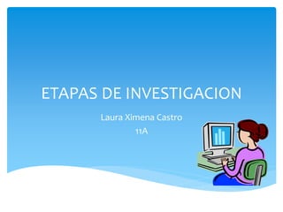 ETAPAS DE INVESTIGACION
Laura Ximena Castro
11A
 