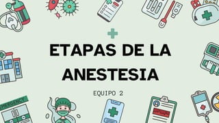 ETAPAS DE LA
ANESTESIA
EQUIPO 2
 