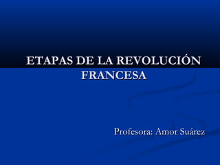 ETAPAS DE LA REVOLUCIÓN
        FRANCESA



           Profesora: Amor Suárez
 