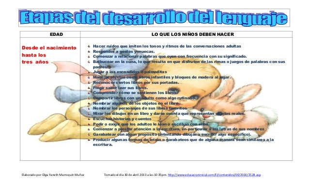 Etapas del desarrollo del lenguaje