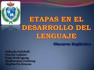 •Discurso lingüístico
Mikeyla Mitchell
Mariel Cedeño
Rosa Rodríguez
Epiphaneia Jiménez
Maytee De Gracia
 