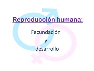 Reproducción humana:
     Fecundación
          y
       desarrollo
 