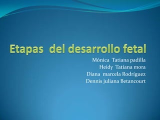 Mónica Tatiana padilla
     Heidy Tatiana mora
Diana marcela Rodríguez
Dennis juliana Betancourt
 