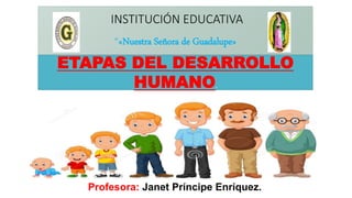INSTITUCIÓN EDUCATIVA
“«Nuestra Señora de Guadalupe»
Profesora: Janet Príncipe Enríquez.
ETAPAS DEL DESARROLLO
HUMANO.
 