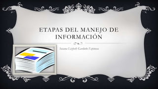 ETAPAS DEL MANEJO DE 
INFORMACIÓN 
Susana Lizbeth Garduño Espinosa 
 