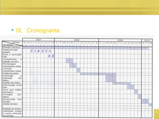  IX. Cronograma
 