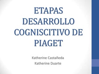 ETAPAS
DESARROLLO
COGNISCITIVO DE
PIAGET
Katherine Castañeda
Katherine Duarte
 