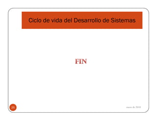 Ciclo de vida del Desarrollo de Sistemas

25

enero de 2010

 