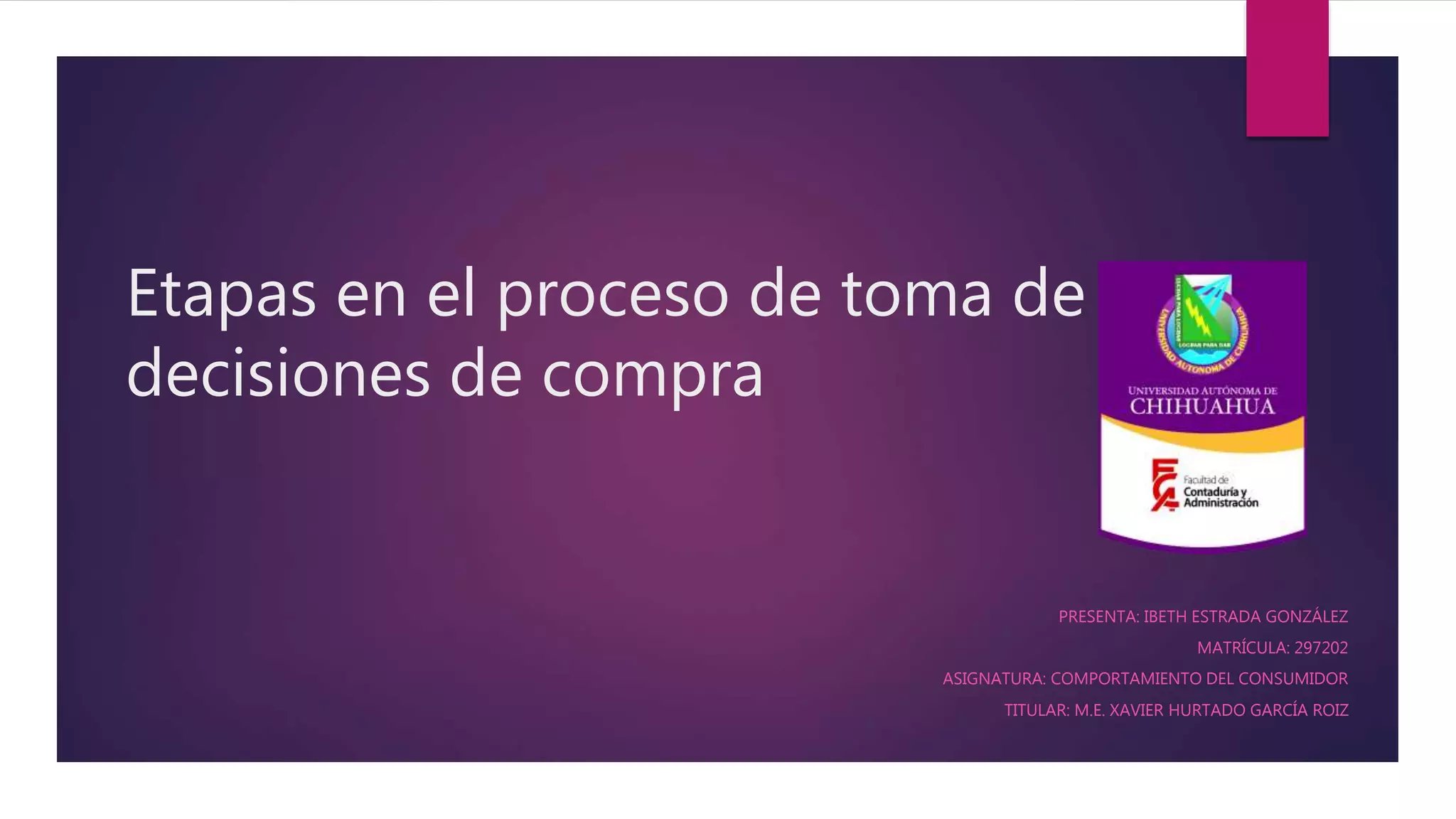 Etapas en el proceso de toma de decisiones | PPTX