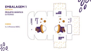 EMBALAGEM 1
CAIXA M
PROJETO GRÁFICO
EXTERNO
CORES
5 x 5 (Pantone 000C)
 