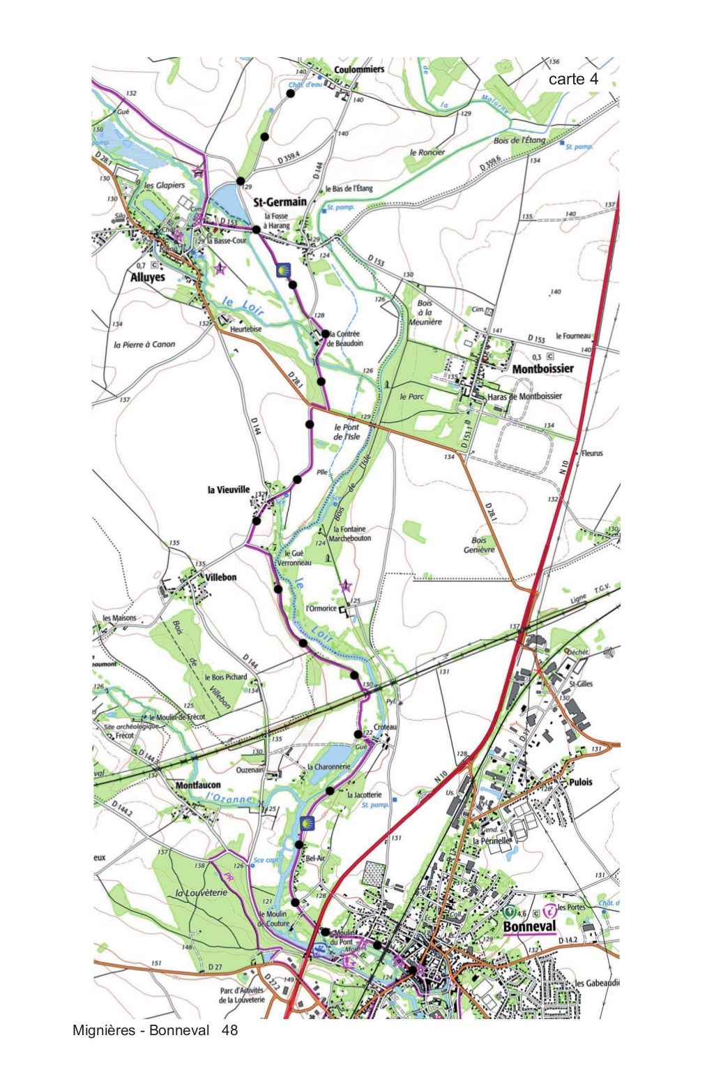 Extrait du guide du chemin de Paris et Tours par Chartres