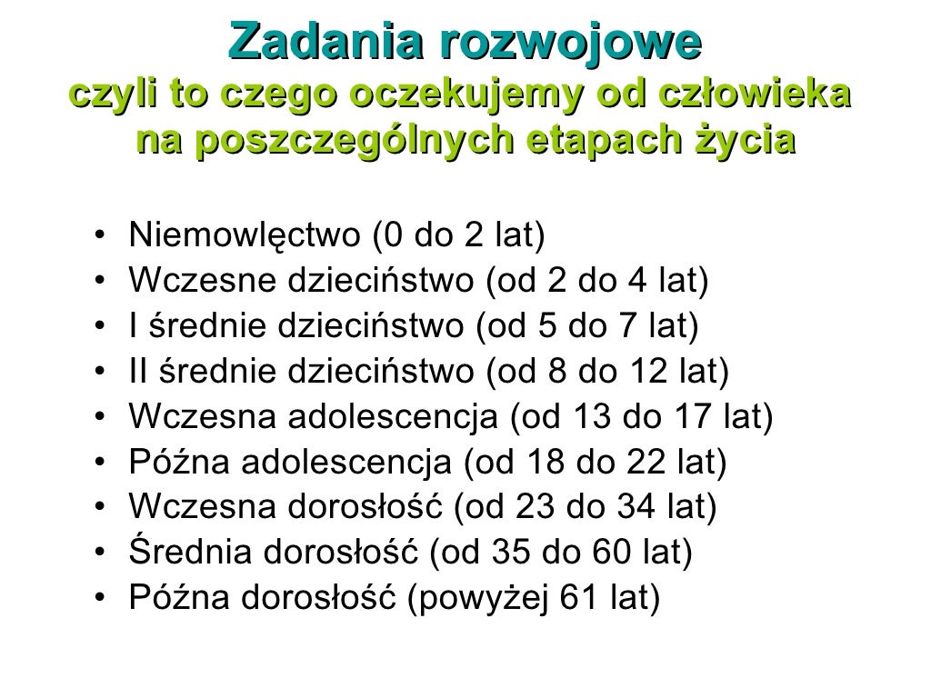 Etapy rozwoju człowieka
