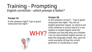 Correct Prompting AI prompting skills to make teaching materials for deep learning.ETA ...
