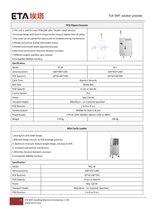 Eta smt pcb handling machine | PDF