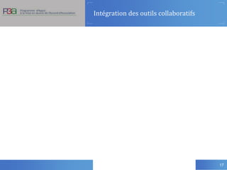 Intégration des outils collaboratifs
17
 