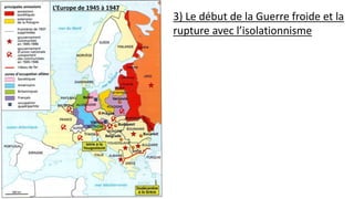 3) Le début de la Guerre froide et la
rupture avec l’isolationnisme
L’Europe de 1945 à 1947
 