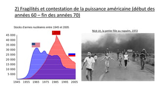 2) Fragilités et contestation de la puissance américaine (début des
années 60 – fin des années 70)
Nick Ut, la petite fille au napalm, 1972
 