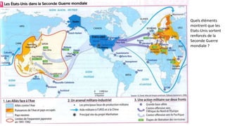 Quels éléments
montrent que les
Etats-Unis sortent
renforcés de la
Seconde Guerre
mondiale ?
 