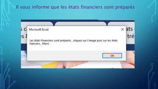 Il vous informe que les états financiers sont préparés
 