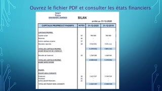 Ouvrez le fichier PDF et consulter les états financiers
 