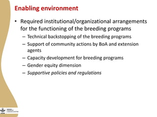 Enabling environment for success of sheep breeding programs