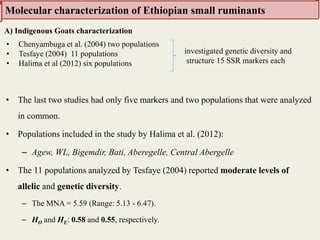 Insights into the genetic diversity and structure of indigenous ovi-caprine populations in Ethiopia