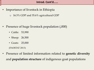 Insights into the genetic diversity and structure of indigenous ovi-caprine populations in Ethiopia
