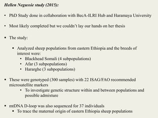 Insights into the genetic diversity and structure of indigenous ovi-caprine populations in Ethiopia