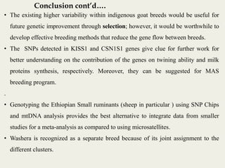 Insights into the genetic diversity and structure of indigenous ovi-caprine populations in Ethiopia