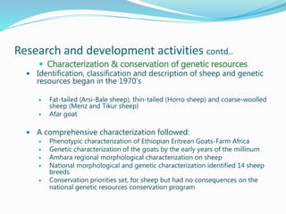 Small ruminant research and development in Ethiopia 