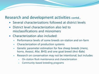 Small ruminant research and development in Ethiopia 