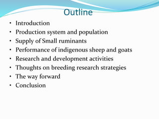 Small ruminant research and development in Ethiopia 