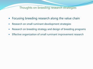 Small ruminant research and development in Ethiopia 