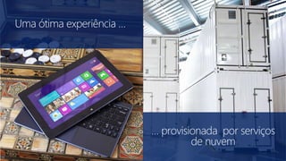 Uma ótima experiência … 
… provisionada por serviços 
de nuvem 
 