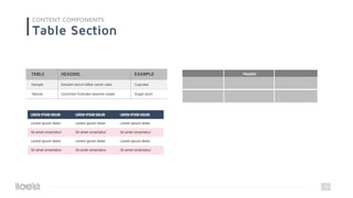 16
CONTENT COMPONENTS
Table Section
Header
 