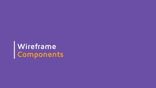 Wireframe
Components
 