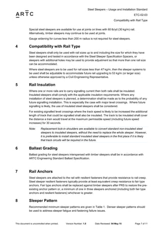Etc 02-03 - steel sleepers installation standard | PDF