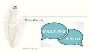 – Minutes of Meeting
MGITER/CE/TANVI PATEL
20
 