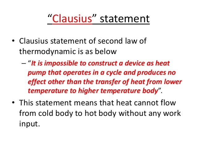 describe the second law of thermodynamics
