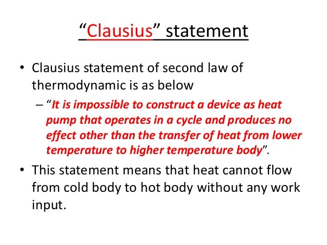 Second law of thermodynamic