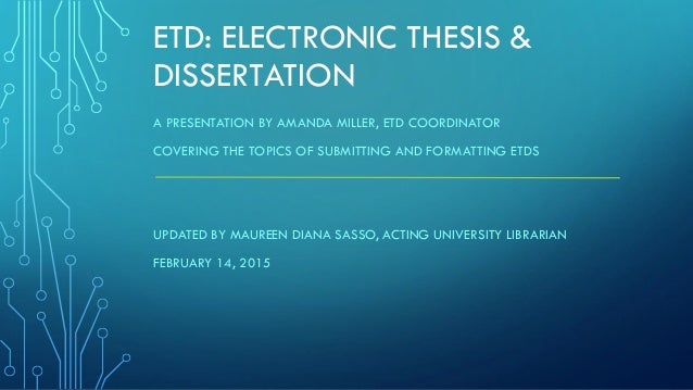 Etd thesis dissertation