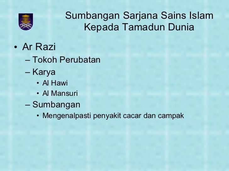 Sumbangan sarjana sains Islam Kepada tamadun dunia