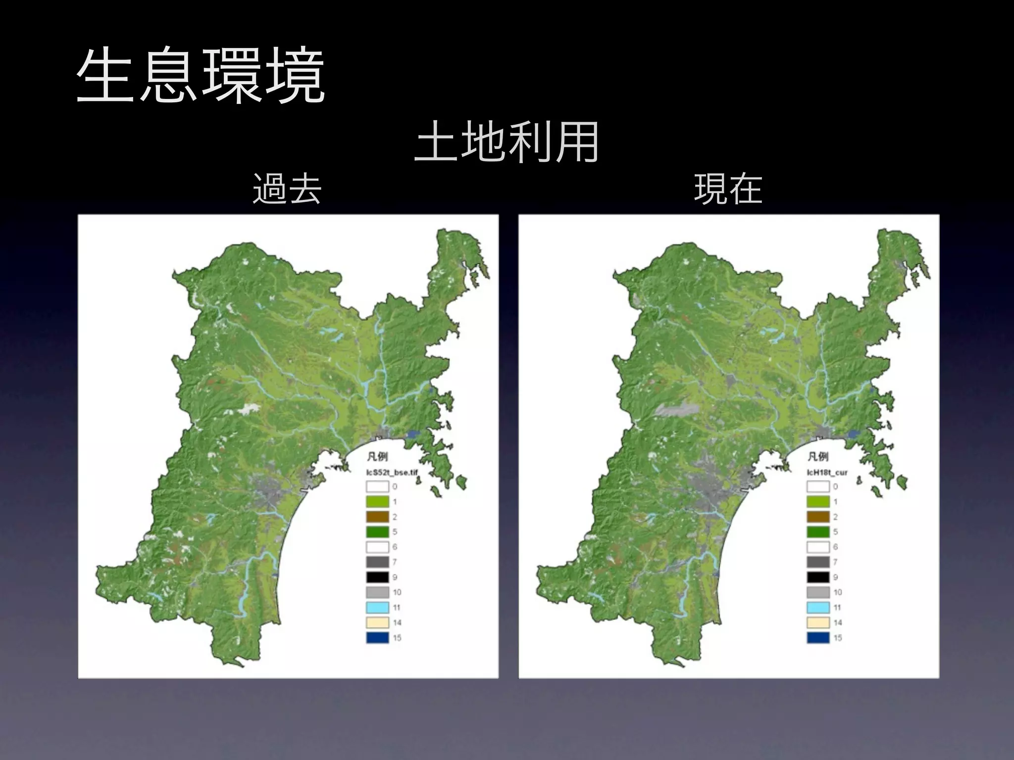 生息環境
       土地利用
  過去          現在
 