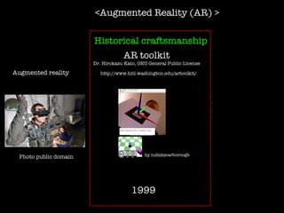 AR toolkit Dr. Hirokazu Kato , GNU General Public License Photo public domain Historical craftsmanship <Augmented Reality ...