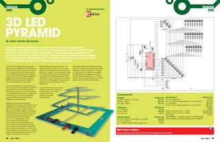 DESIgN                                                                                                                                                                                                                                                                                                                                                                                                                                      DESIgN
TIPS                                                                                                                                                                                                                                                                                                                                                                                                                                           TIPS
                                                                                                                                IN ASSocIATIoN WITh




3D LED                                                                                                                                                                                                                                                                                   T11                                                        D1          D2          D3          D4          D5          D6          D7          D8
                                                                                                                                                                                                                                                                           R13
                                                                                                                                                                                                                                                                            4k7
                                                                                                                                                                                                                                                                                                    T10
                                                                                                                                                                                                                                                                           R12                                                                      R14         R15         R16         R17         R18         R19         R20         R21
                                                                                                                                                                                                                                                                            4k7




                                                                                                                                                                                                                                                                                                                                                  56R


                                                                                                                                                                                                                                                                                                                                                              56R


                                                                                                                                                                                                                                                                                                                                                                          56R


                                                                                                                                                                                                                                                                                                                                                                                      56R


                                                                                                                                                                                                                                                                                                                                                                                                  56R


                                                                                                                                                                                                                                                                                                                                                                                                              56R


                                                                                                                                                                                                                                                                                                                                                                                                                          56R


                                                                                                                                                                                                                                                                                                                                                                                                                                      56R
PYRAMID
                                                                                                                                                                                                                                                                                                               T9
                                                                                                                                                                                                                                                                           R11
                                                                                                                                                                                                                                                                            4k7



                                                                                                                                                                                                                                                                                 3x BC817-40


                                                                                                                                                                                                                                                                                                                                                    D9          D10         D11         D12         D13         D14         D15         D16



                                                                                                                                                                                                                                                                                                                                                    R22         R23         R24         R25         R26         R27         R28         R29




                                                                                                                                                                                                                                                                                                                                                  56R


                                                                                                                                                                                                                                                                                                                                                              56R


                                                                                                                                                                                                                                                                                                                                                                          56R


                                                                                                                                                                                                                                                                                                                                                                                      56R


                                                                                                                                                                                                                                                                                                                                                                                                  56R


                                                                                                                                                                                                                                                                                                                                                                                                              56R


                                                                                                                                                                                                                                                                                                                                                                                                                          56R


                                                                                                                                                                                                                                                                                                                                                                                                                                      56R
by Lothar goede (germany)                                                                                                                                                                                                                         +5V



                                                                                                                                                                                                                             R9
                                                                                                                                                                                                                                   D24                                                                                                                    D17         D18         D19         D20         D21         D22         D23


The author ‘just wanted to do a bit of microcontroller programming’.




                                                                                                                                                                                                                            1k
                                                                                                                                                                                                                                                             C4
                                                                                                                                                                                                                                   LL4148

however, the project rapidly grew into this impressive and visually attractive
                                                                                                                                                                                                                                                                                                                                                          R30         R31         R32         R33         R34         R35         R36
                                                                                                                                                                                                                                                             100n
                                                                                                                                                                                                                             R10




                                                                                                                                                                                                                                                                                                                                                        56R


                                                                                                                                                                                                                                                                                                                                                                    56R


                                                                                                                                                                                                                                                                                                                                                                                56R


                                                                                                                                                                                                                                                                                                                                                                                            56R


                                                                                                                                                                                                                                                                                                                                                                                                        56R


                                                                                                                                                                                                                                                                                                                                                                                                                    56R


                                                                                                                                                                                                                                                                                                                                                                                                                                56R
                                                                                                                                                                                                                     C3




                                                                                                                                                                                                                            1k
pyramid. The circuit consists essentially of a specially-sawn printed circuit
                                                                                                                                                                                                                                                    20
                                                                                                                                                                                                                     22u
                                                                                                                                                                              K1                                     16V                                            2
                                                                                                                                                                                                                                                             PD0

board, 23 LEDs and a microcontroller. Despite the fact that the microcontroller
                                                                                                                                                                        VCC
                                                                                                                                                                                                                                                                    3
                                                                                                                                                                                                                                                             PD1
                                                                                                                                                                                                                                    1                               6
                                                                                                                                                                         D+    K2   C1     C2                                            RESET               PD2


is a rather modest Atmel ATtiny2313, the author nevertheless has found room
                                                                                                                                                                                                                                                                                               T8
                                                                                                                                                                                                                                                  IC1                        R8
                                                                                                                                                                                    220u                                                                            12
                                                                                                                                                                         DÐ    K3          100n                                                              PB0                  4k7
                                                                                                                                                                                    16V

in the 2 Kb flash memory for 16 different light sequences.
                                                                                                                                                                                                                                                                    13                                    T1
                                                                                                                                                                                                    JP2                                                      PB1             R1
                                                                                                                                                                                                                                                                    14
                                                                                                                                                                        GND   K4                                                                             PB2                  4k7
                                                                                                                                                                                                                                    7                               15                                              T2
                                                                                                                                                                                                                                         PD3                 PB3             R2
                                                                                                                                                                                                                                    8                               16
                                                                                                                                                                                                              JP1                        PD4                 PB4                  4k7
                                                                                                                                                                                                                                    9                               17                                                   T3
                                                                                                                                                                                                1                                        PD5                 PB5             R3
                                                                                                                                                                                                                                   11                               18
The 23 LEDs are divided into three groups.            When everything is working, take an 11 cm            Two jumpers affect the behaviour of the light                                                                                 PD6                 PB6
                                                                                                                                                                                                                                                             PB7
                                                                                                                                                                                                                                                                    19
                                                                                                                                                                                                                                                                             R4
                                                                                                                                                                                                                                                                                  4k7
                                                                                                                                                                                                                                                                                                                              T4

The lower and middle sections consist of eight        length and a 5.5 cm length of 1.5 mm2 solid          pyramid: JP1 determines whether the sixteen                                                    1          S1
                                                                                                                                                                                                                                         XO
                                                                                                                                                                                                                                               ATTiny2313
                                                                                                                                                                                                                                                    XI
                                                                                                                                                                                                                                                                                  4k7
                                                                                                                                                                                                                                                                                                                                   T5
                                                                                                                                                                                                                                                                             R5
LEDs, while the upper section has just seven.         copper wire and solder one end of the shorter        sequences follow one another in strict order                                                             RESET
                                                                                                                                                                                                                                           4             5    10
                                                                                                                                                                                                                                                                                  4k7
                                                                                                                                                                                                                                                                                                                                        T6
The microcontroller has only 20 pins, and so          piece to the middle of the longer piece to make      or at random; and JP2 determines whether                                                                                                                          R6
                                                                                                                                                                                                                                                                                  4k7
it is not feasible to provide a direct individual     a ‘T’ shape. Pull the printed circuit board spiral   the light patterns are displayed or whether                                                                                                                       R7
                                                                                                                                                                                                                                                                                                                                             T7

                                                                                                                                                                                                                                                                                  4k7
drive for each LED. The multiplexing approach         apart so that the T-shaped wire assembly fits        all LEDs will be continuously lit. S1 is a reset
adopted uses just eleven output port pins.            underneath, and then solder it to the two pads       button, which will come in handy if you wish to                                                                                                                                                          8x BC817-40
Buffer transistors are used to increase the           as shown in the photograph. Fine-bore brass          experiment with modifying the software.                                                                                                                         +5V
                                                                                                                                                                                                                                                                                         1          K5
current drive capability of each output.              tubing can also be used instead of solid                                                                                                                                                                                           2
                                                                                                                                                                                                                                                                                         3
                                                      copper wire.                                                                                                                                                                                                                       4

The software was written in assembler and                                                                                                                                                                                                                                                5
                                                                                                                                                                                                                                                                                         6
can, as usual, be downloaded from the Elektor         As well as the ISP connector a USB                                                                                                                                                                                                            ISP                                                                     090940 - 11

web pages accompanying this article [1] as            interface is provided, whose job is
either source code or as a hex file. The printed      solely to provide a 5 V supply.
circuit board layout files are also available from    An external 5 V mains
the same place, as well as a link allowing            adaptor would do the                                                                                    component List
purchase of ready-made boards and pre-                job equally well.                                                                                       Resistors                                                                                             RS Stock No.         Miscellaneous                                            RS Stock No.
programmed microcontrollers.                                                                                                                                  R1–R8,R11,R12,R13 = 4.7kOhm                                                                                698-0126        K1–K4 = solder points                                          434-138
                                                                                                                                                              R9,R10 = 1kOhm                                                                                            698-0072         K5 = 6-pin (2x3) pinheader, lead pitch 0.1 inch (2.54mm)      251-8137
Populating the printed circuit board is                                                                                                                       R14–R36 = 56Ohm                                                                                           678-7059         S1 = pushbutton                                               682-1399
straightforward: there are some surface-mount                                                                                                                                                                                                                                            S2,S3 = 3-pin pinheader, lead pitch 0.1 inch (2.54mm)        681-2521,
components to be soldered, but space is not                                                                                                                   capacitors                                                                                            RS Stock No.                                                                      251-8654,
tight. For best results, it is best to choose                                                                                                                 C1 = 220μF 16V                                                                                             568-947                                                                        468-074
LEDs with the widest possible viewing angle                                                                                                                   C2,C4 = 100nF                                                                                             698-2995         Copper wire 1.5mm2 csa, l = 110mm                        357-930 (30M)
so that the pyramid looks its best even when                                                                                                                  C3 = 22μF 16V                                                                                              565-807         Copper wire 1.5 mm2 csa, l = 55mm                        357-930 (30M)
seen from the side. The author used type                                                                                                                                                                                                                                                 PCB jumper                                                     334-561
LO L296 orange LEDs from Osram,                                                                                                                               Semiconductors                                                                                        RS Stock No.         PCB # 090940-1 http://be.eurocircuits.com/Offtheshelf/
which have a viewing angle of 160 °.                                                                                                                          D1–D23 = SMD ED, wide angle e.g. LO L296                                                                  665-6088         Offtheshelfdefault.aspx?type=E&lang=en&an=090940-1
A six-way connector is provided to                                                                                                                            T1–T11 = BC817-40                                                                                         445-1991
allow in-system programming (ISP) of the                                                                                                                      IC1 = ATtiny2313-20SU (SMD), programmed                                                                    720-441
microcontroller. The configuration fuses are
set to enable use of the internal 4 MHz clock
source, which is divided down to 0.5 MHz by
an internal divider. If the fuses are not correctly                                                                                                           get more online...
programmed the light sequences will run too                                                                                                                   See a complete version of this review at www.designspark.com/etech
quickly, too slowly, or even not at all!

28     eTech - ISSUE 5                                                                                                                                                                                                                                                                                                                                                                                                           eTech - ISSUE 5   29
 