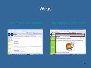 Wikis <ul><li>http://rdsc.wikispaces.com/Economics </li></ul><ul><li>Http://fpdm.wikispaces.com/FP+cookbook </li></ul>