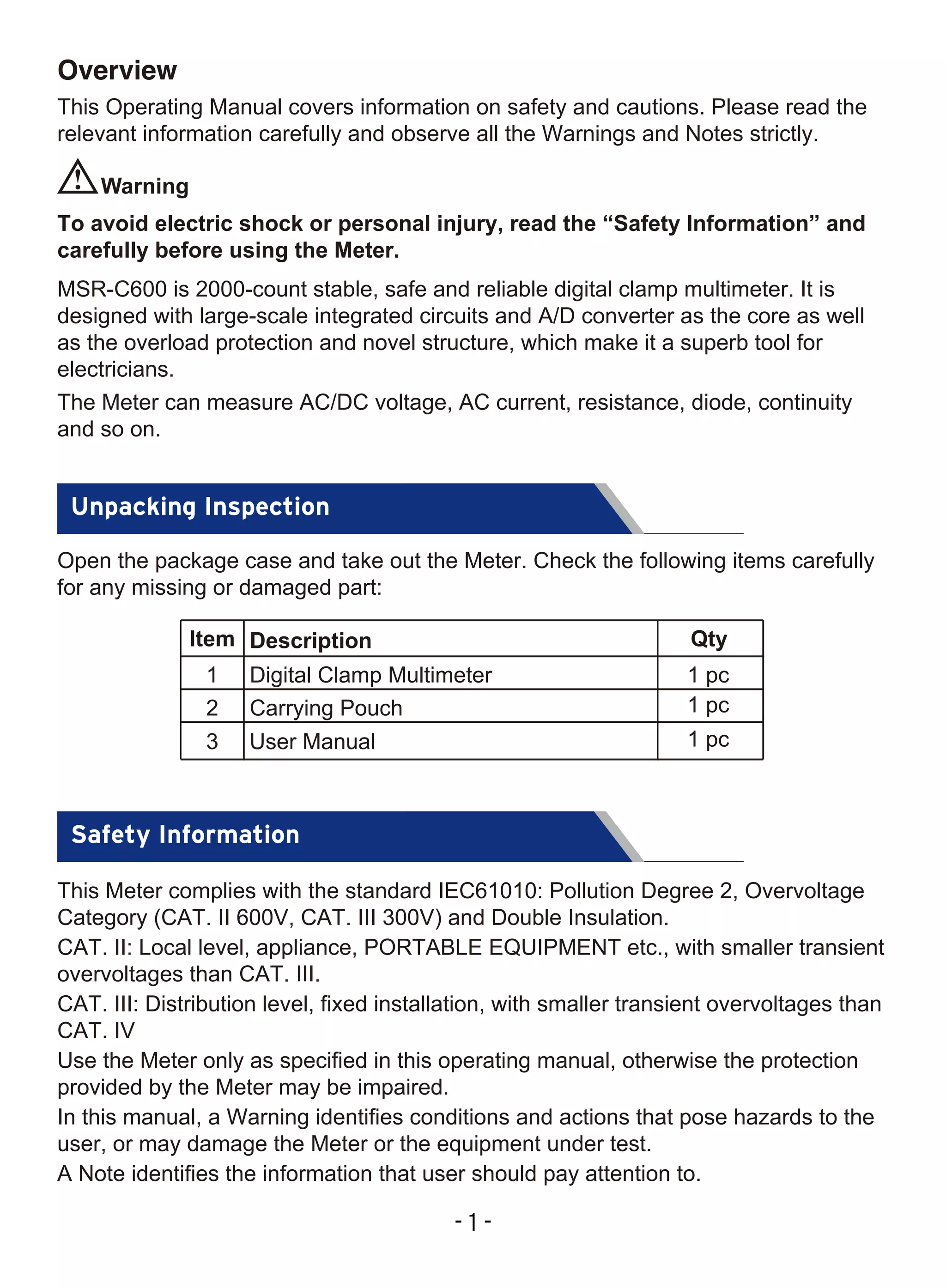 Etekcity MSR-C600 Digital Multimeter User Manual | PDF | Physics | Science