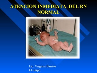 ATENCION INMEDIATA DEL RN
         NORMAL




      Lic. Virginia Barrios
      LLumpo
 