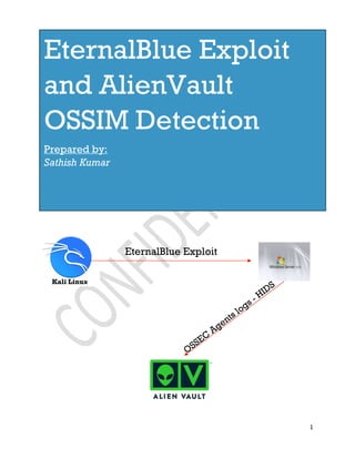 1
Kali Linux
EternalBlue Exploit
EternalBlue Exploit
and AlienVault
OSSIM Detection
Prepared by:
Sathish Kumar
 